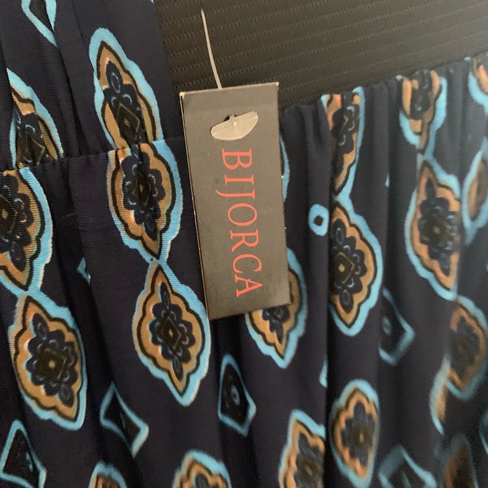 Bijorca Pocket Palazzo Pants Blue Paisley Print - Picture 5 of 6